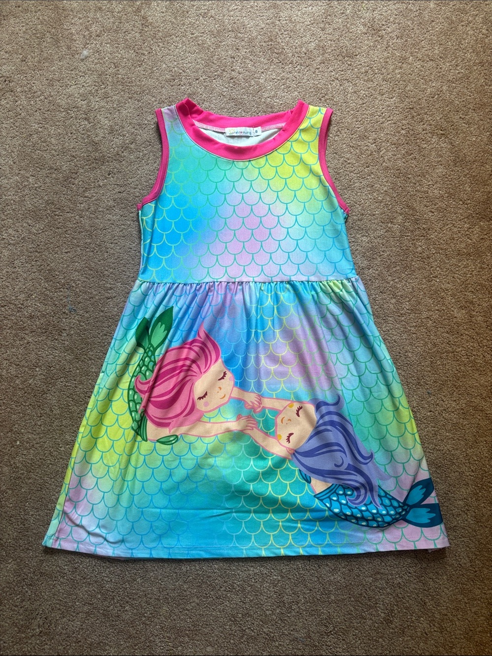 Sunshine Swing - Girls Rainbow Mermaid Sleeveless Dress - NWOT